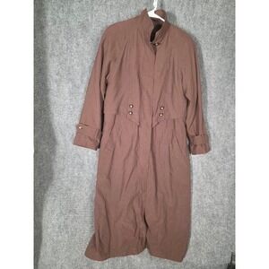 VTG‎ John Weitz Women's Long Trench Coat Brown Full Length Size 4 Elegant Winter